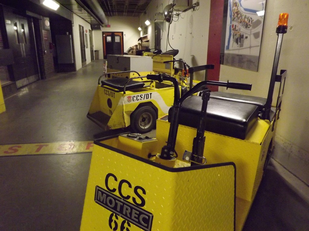 Maintenance carts in the tunnels of Carleton University