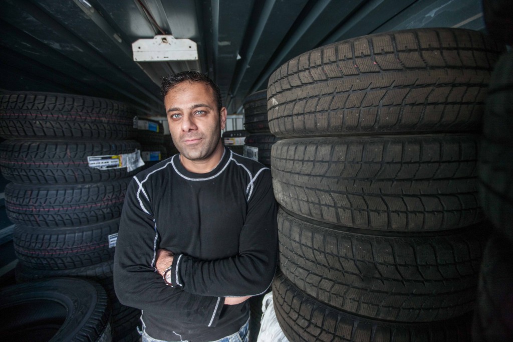 Shaheen Khan, manager of Ottawa Tires Direct, says his team has been working 18-hour days trying to keep up with the sudden demand for winter tires.    PHOTO: Jesse Winter/ The Gridlock 