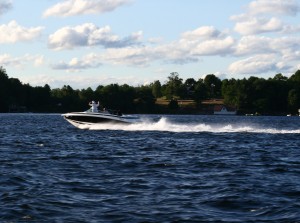 Large boats are becoming more and more commonplace on the Muskoka lakes, their waves causing erosion on the shorelines.  Erin Morawetz