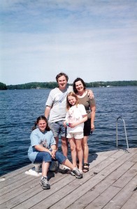 Judy Embleton, her husband Garry, and their daughters Ally and Melanie, pictured here in 2002, vacationed at Pinelands until it closed after the summer of 2004.  Courtesy of Judy Embleton