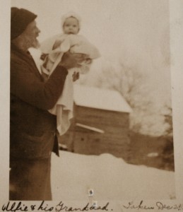 Alf Mortimor and his grandfather, Alfred Mortimor, on Dec. 29, 1923. Alf's grandfather migrated to Muskoka after receiving a land grant from the Ontario government.  Courtesy of Alf Mortimor