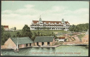 Windermere House, here pictured in 1910, is one of the few historical resorts still in existence in Muskoka. Like many others, it began as a farm.  Courtesy of Toronto Public Library digital archives. 