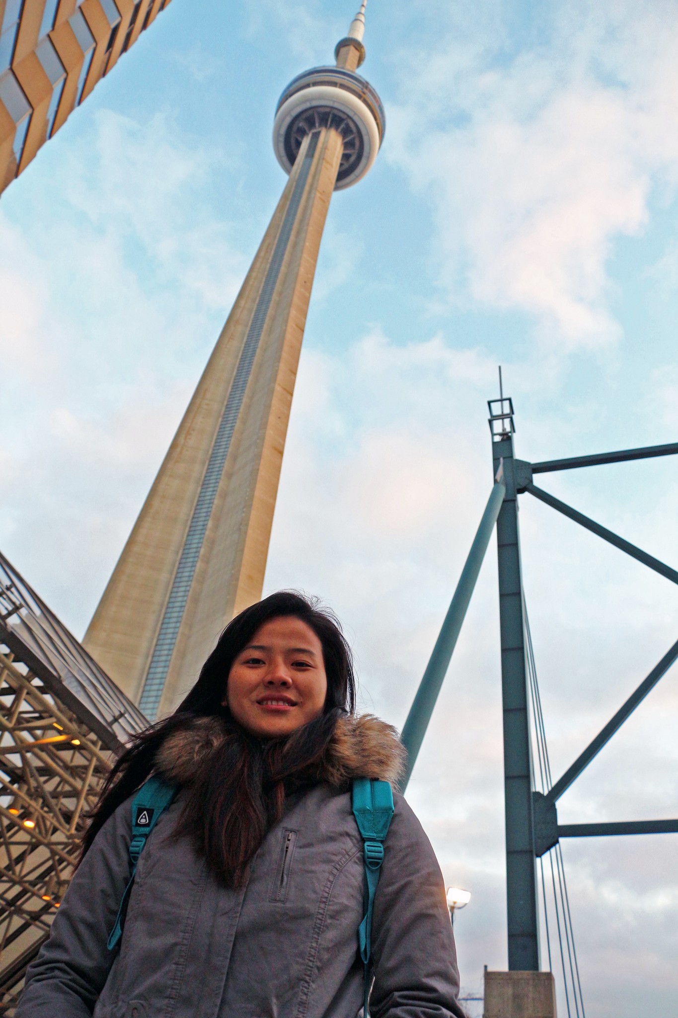 Dorjee Dolma visits the CN Tower for the first time, two weeks after arriving in Toronto.