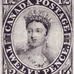 Issue date: 1851 – This portrait of Queen Victoria is a reproduction of a painting produced by Alfred Edward Chalon in 1837. The reuse of this image linked Canada's postal system with the U.K.'s as it had already been used for previously released British colonial stamps.