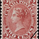 Issue date: 1864 – The reduced two cent postal stamp rate was used by members of the Canadian armed forces. It also paid for additional charges on newspapers shipped to the U.K.