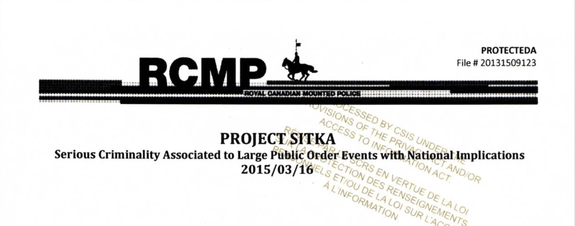 SITKA raises curtain on RCMP surveillance of indigenous activists