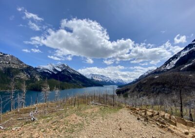 Looking out over Waterton Lakes from the Bertha Lakes hiking trail.