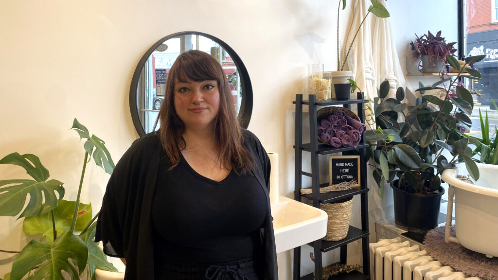 Rachelle Bélanger stands inside Purple Urchin on Bank Street