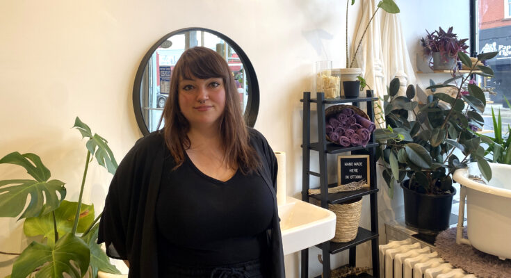 Rachelle Bélanger stands inside Purple Urchin on Bank Street