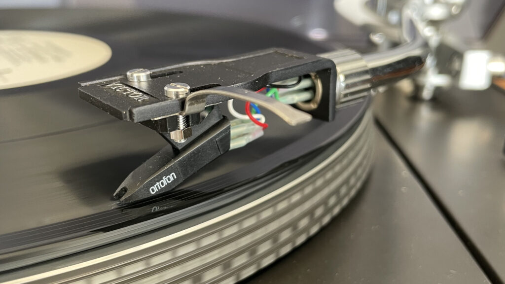 A record spins on a record player