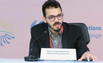 Eddy Pérez speaks at COP27 in Sharm el-Sheikh, Egypt.