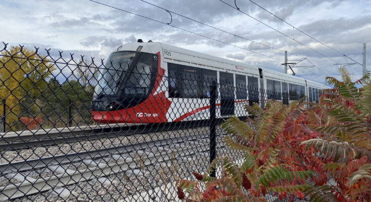 Train pulls into station