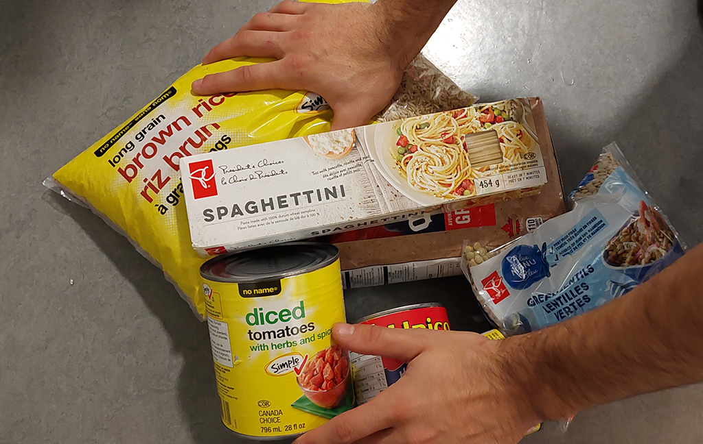 variety of non-perishable foods on a table