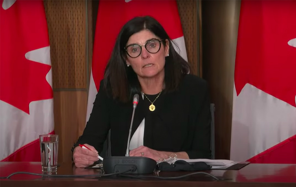 Filomena Tassi announces Canada's purchase of 1.5 million courses of antiviral pills at a press conference on Friday.